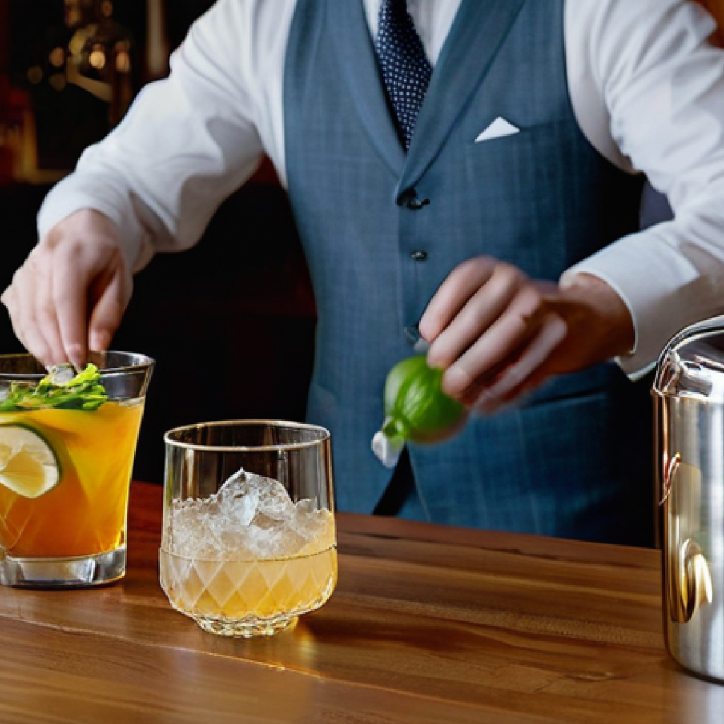 홈바텐더 한식과 어울리는 칵테일 - **Prompt 1: The Art of the Seoul Sour**
    A sophisticated male or female home bartender, dressed i...