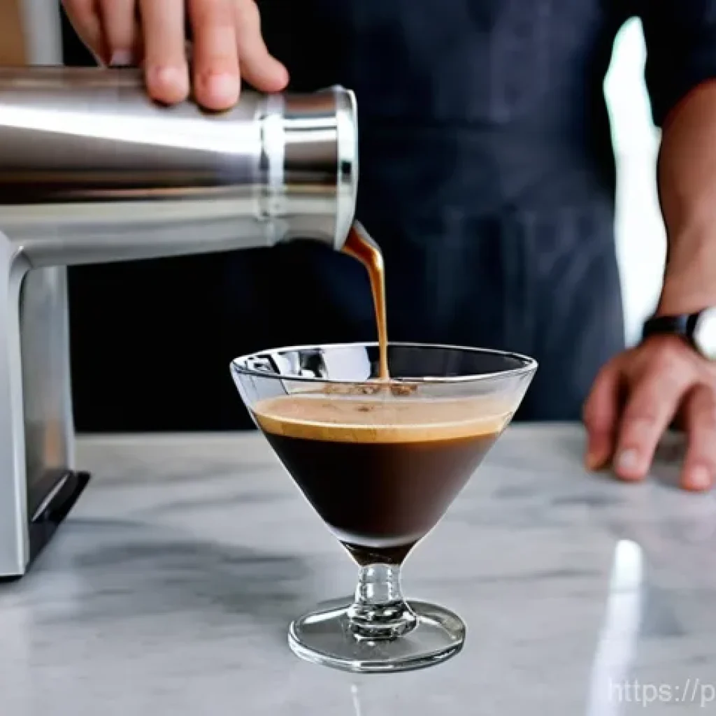 홈바텐더 에스프레소 마티니 - **Prompt 1: The Art of Crafting an Espresso Martini**
    "A stylishly dressed person, wearing a chi...