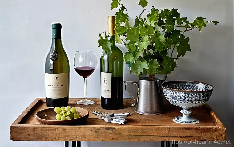 홈바텐더 와인 페어링 - **A Rustic-Chic Portuguese Home Bar:** Imagine a beautifully curated home bar setup within a charmin...