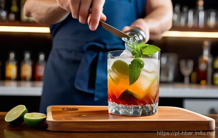 홈바텐더 DIY 홈바 프로젝트 - **Prompt 1: "A sophisticated and inviting home bar setup in a cozy living room corner. The focal poi...